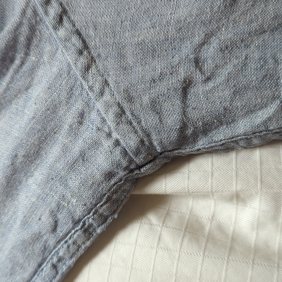 J Crew Large Slim Linen Long-sleeved Shirt, Light Blue - Picture 2 of 5